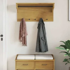 vidaXL Wandkapstok SANDNES 87x30x42 cm massief grenenhout