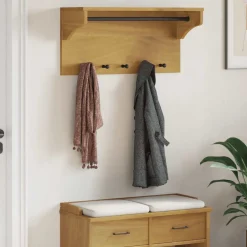 vidaXL Wandkapstok SANDNES 87x30x42 cm massief grenenhout