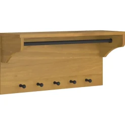 vidaXL Wandkapstok SANDNES 87x30x42 cm massief grenenhout
