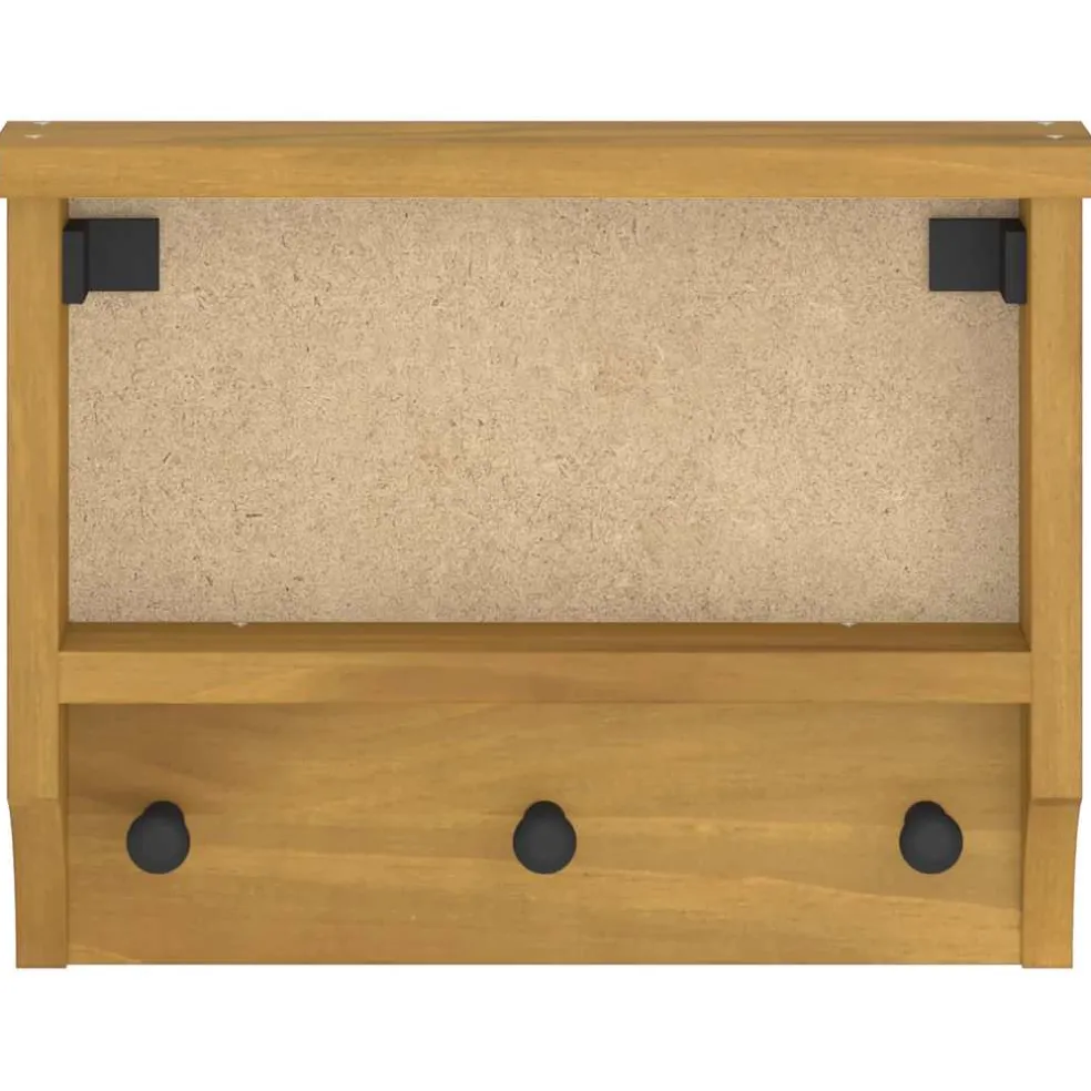 vidaXL Wandkapstok SANDNES 45x12x35 cm massief grenenhout
