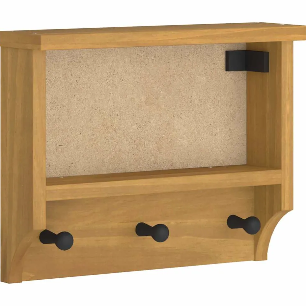 vidaXL Wandkapstok SANDNES 45x12x35 cm massief grenenhout