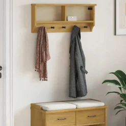 vidaXL Wandkapstok SANDNES 87x12x35 cm massief grenenhout