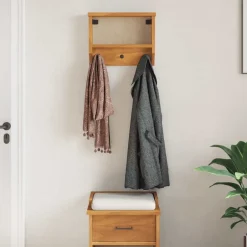 vidaXL Wandkapstok SANDNES 45x12x35 cm massief grenenhout