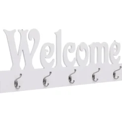 vidaXL Wandkapstok WELCOME 74x29,5 cm wit