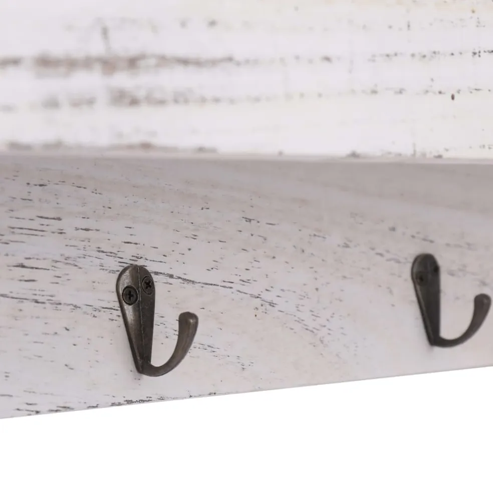 vidaXL Wandkapstok 50x10x23 cm hout wit