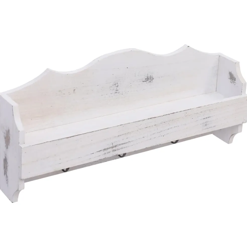 vidaXL Wandkapstok 50x10x23 cm hout wit