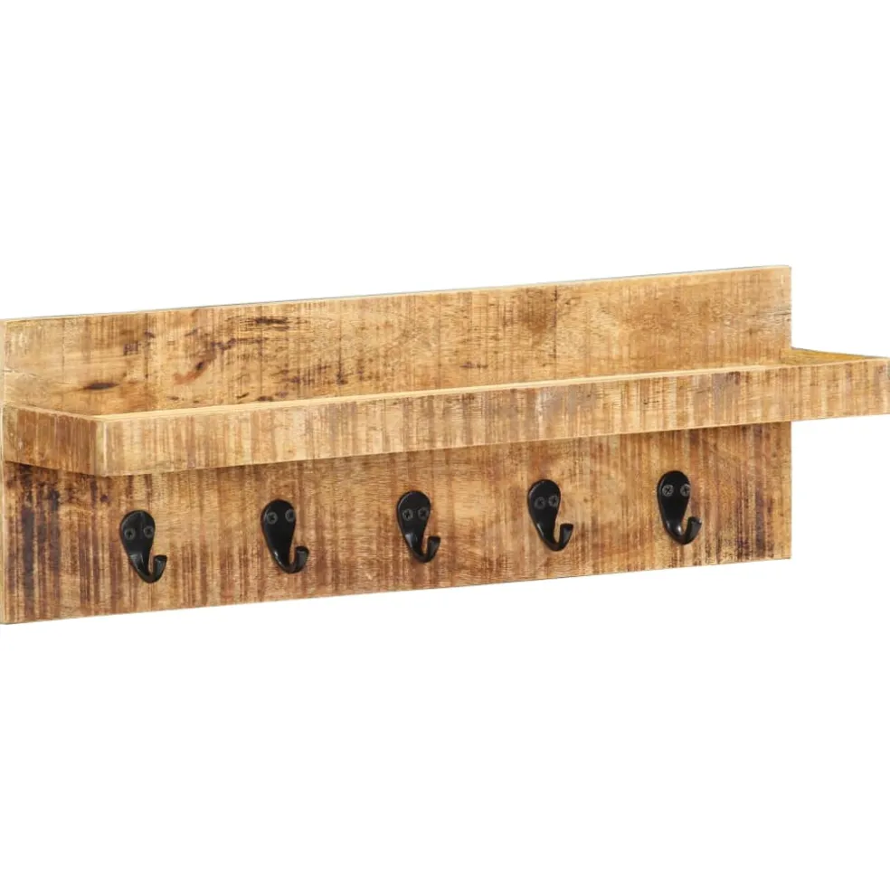 vidaXL Wandkapstok 60x15x20 cm massief ruw mangohout