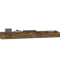vidaXL Wandkasten 2 st 102x30x20 bewerkt hout gerookt eikenkleurig