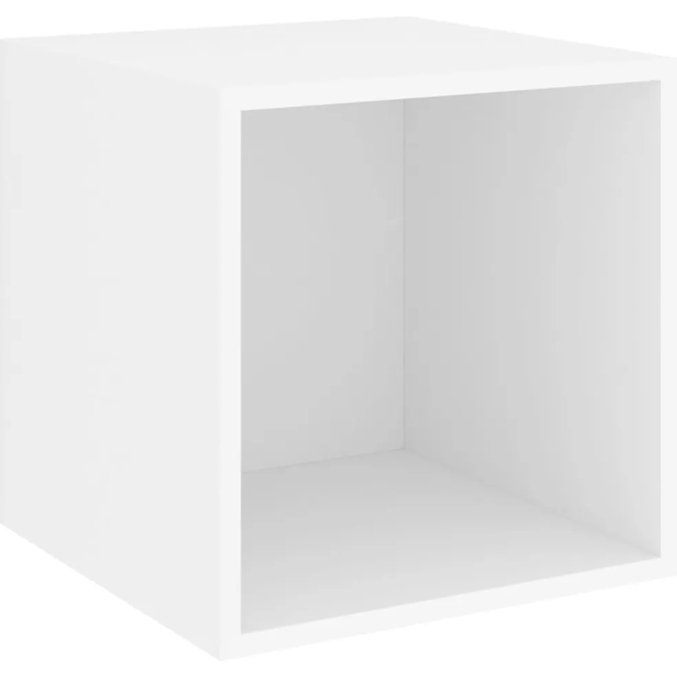 vidaXL Wandkasten 2 st 37x37x37 cm bewerkt hout wit