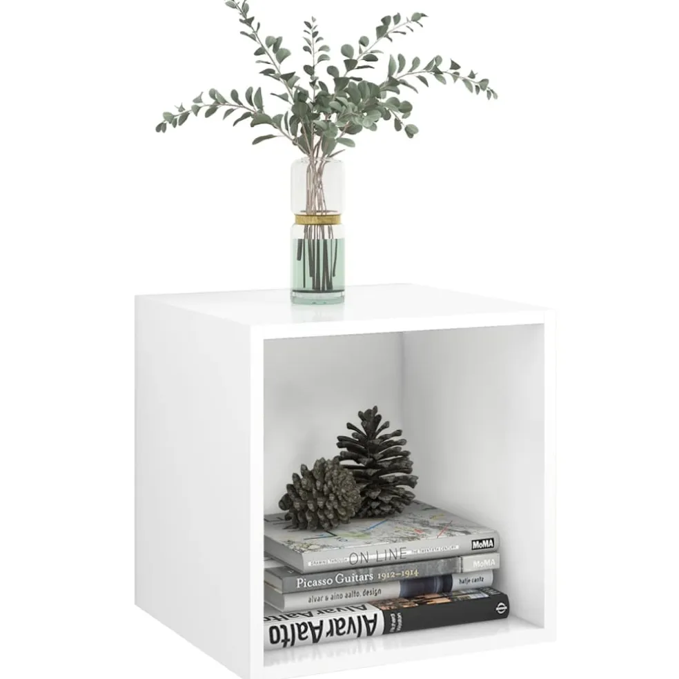 vidaXL Wandkasten 2 st 37x37x37 cm bewerkt hout wit