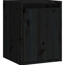 vidaXL Wandkasten 2 st 30x30x40 cm massief grenenhout zwart