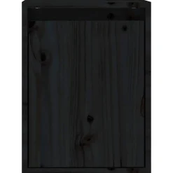 vidaXL Wandkasten 2 st 30x30x40 cm massief grenenhout zwart