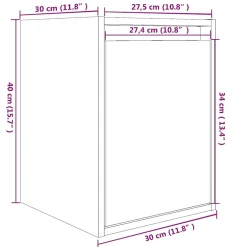vidaXL Wandkasten 2 st 30x30x40 cm massief grenenhout zwart