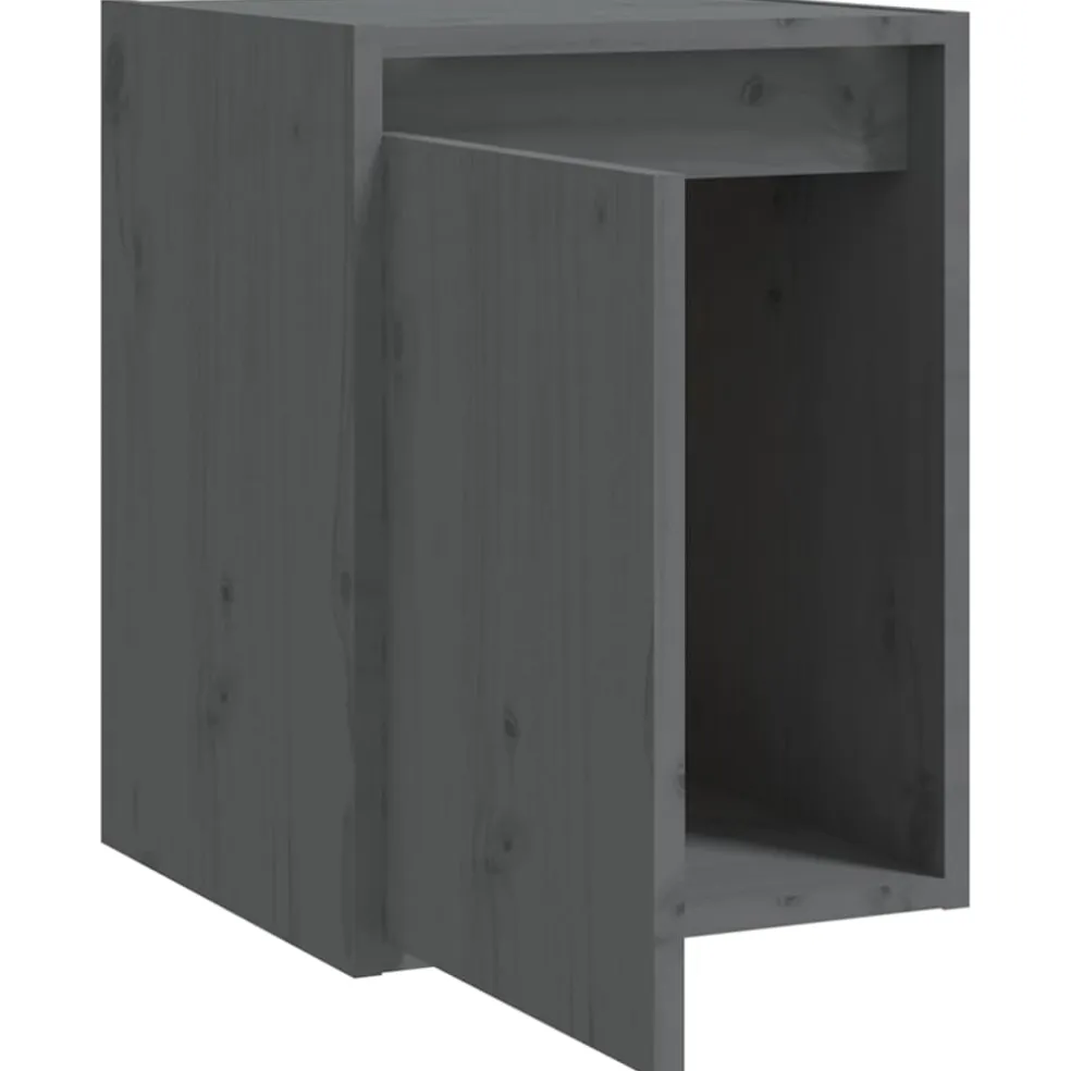 vidaXL Wandkasten 2 st 30x30x40 cm massief grenenhout grijs