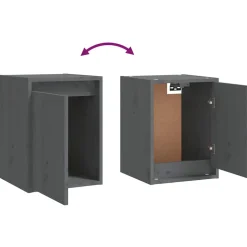 vidaXL Wandkasten 2 st 30x30x40 cm massief grenenhout grijs