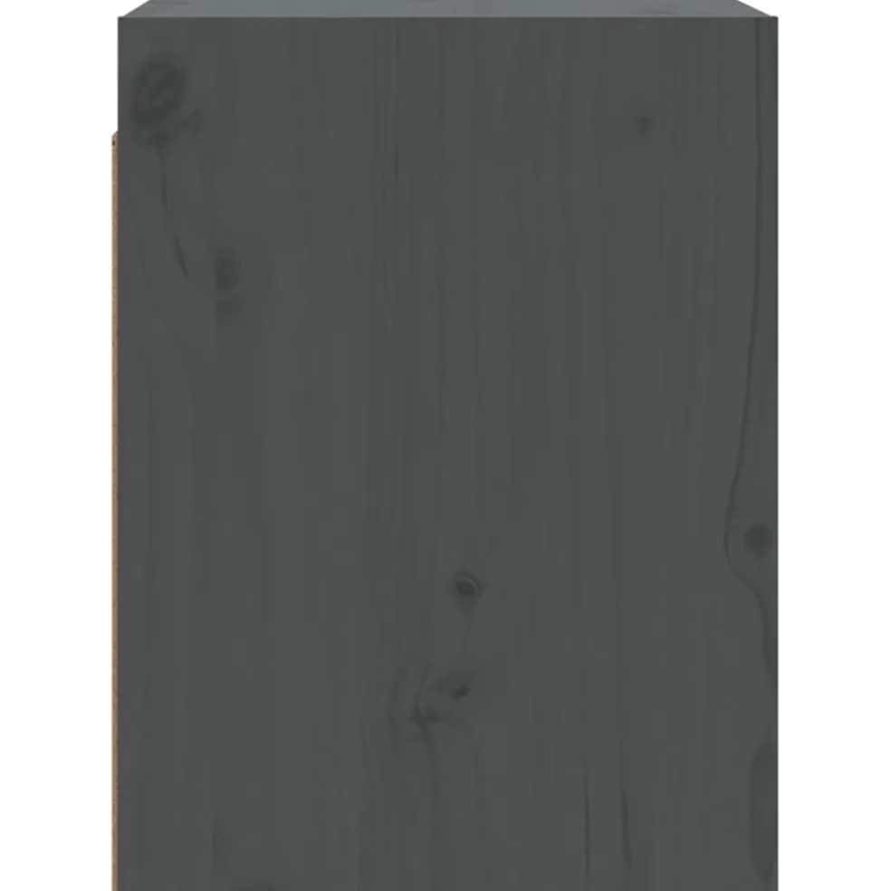 vidaXL Wandkasten 2 st 30x30x40 cm massief grenenhout grijs