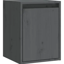 vidaXL Wandkasten 2 st 30x30x40 cm massief grenenhout grijs