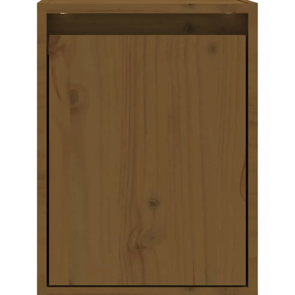vidaXL Wandkasten 2 st 30x30x40 cm massief grenenhout honingbruin