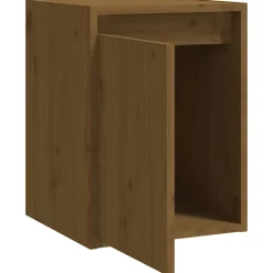vidaXL Wandkasten 2 st 30x30x40 cm massief grenenhout honingbruin