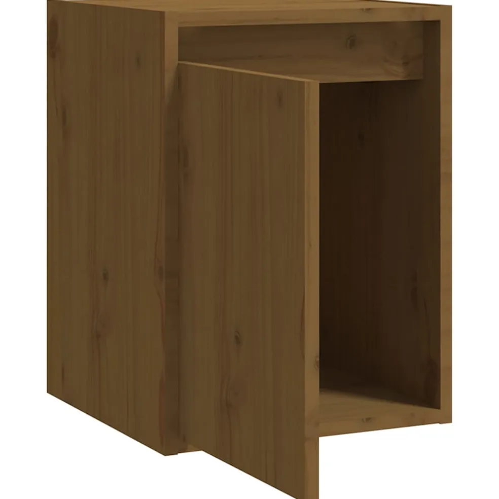 vidaXL Wandkasten 2 st 30x30x40 cm massief grenenhout honingbruin