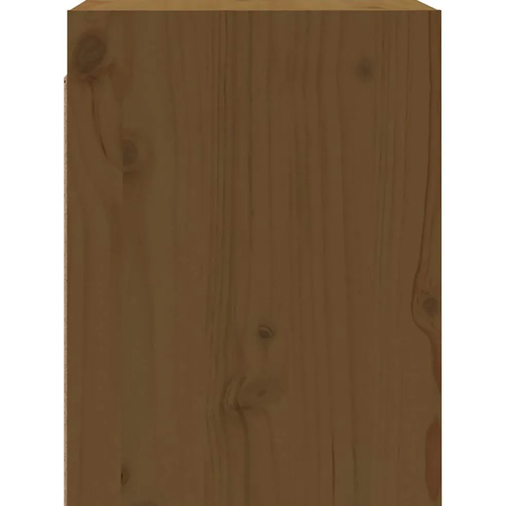 vidaXL Wandkasten 2 st 30x30x40 cm massief grenenhout honingbruin
