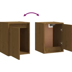 vidaXL Wandkasten 2 st 30x30x40 cm massief grenenhout honingbruin