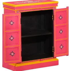 vidaXL Wandkast handgeschilderd massief mangohout roze