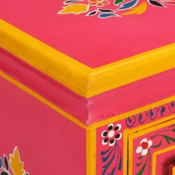 vidaXL Wandkast handgeschilderd massief mangohout roze