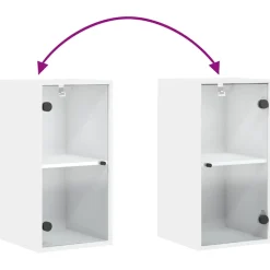 vidaXL Wandkast met glazen deuren 35x37x68,5 cm wit