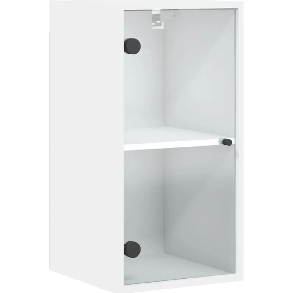 vidaXL Wandkast met glazen deuren 35x37x68,5 cm wit
