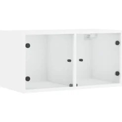 vidaXL Wandkast met glazen deuren 68,5x37x35 cm wit
