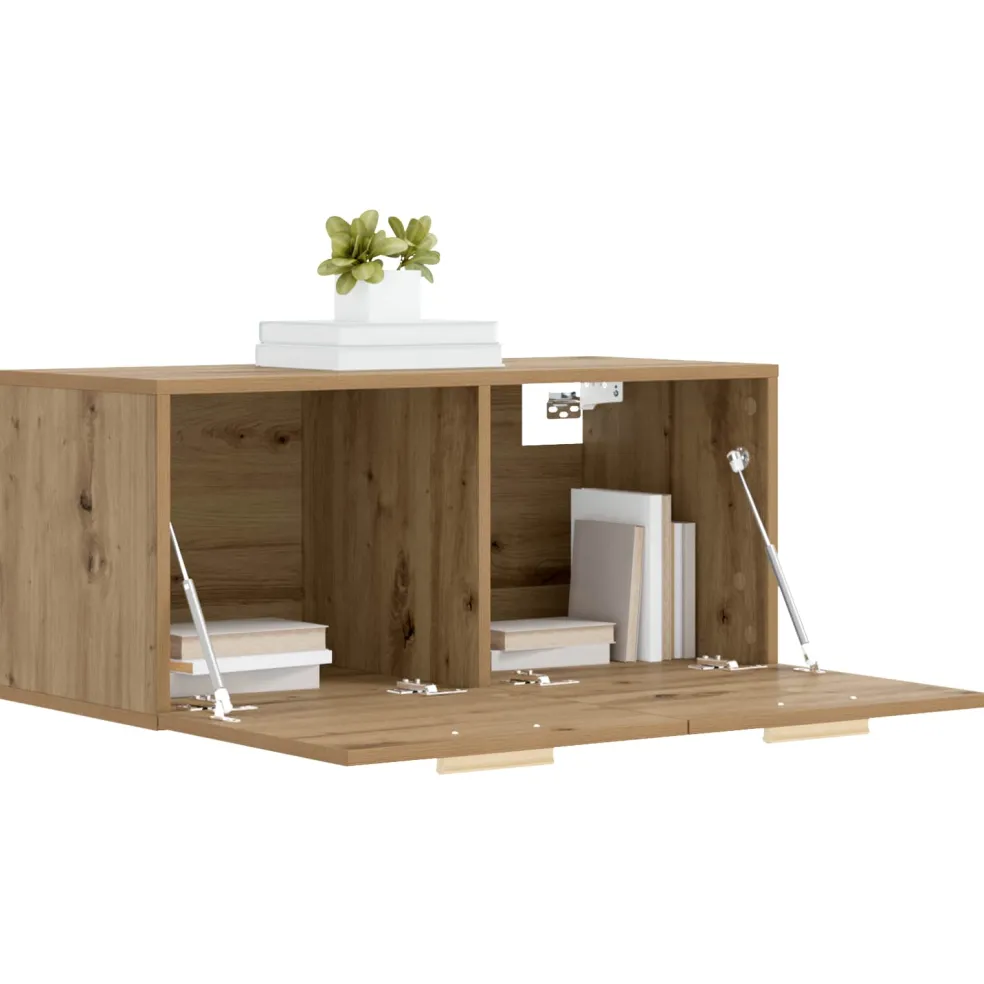 vidaXL Wandkast Muurmontage Artisanaal eiken 80 x 36,5 x 35 cm