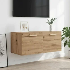 vidaXL Wandkast Muurmontage Artisanaal eiken 80 x 36,5 x 35 cm