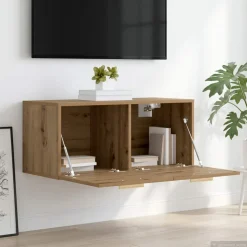 vidaXL Wandkast Muurmontage Artisanaal eiken 80 x 36,5 x 35 cm