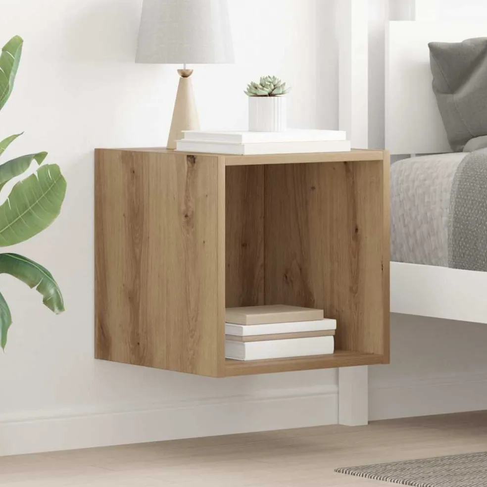 vidaXL Wandkast Muurmontage Artisan Eiken 37 x 37 x 37 cm Bewerkt hout