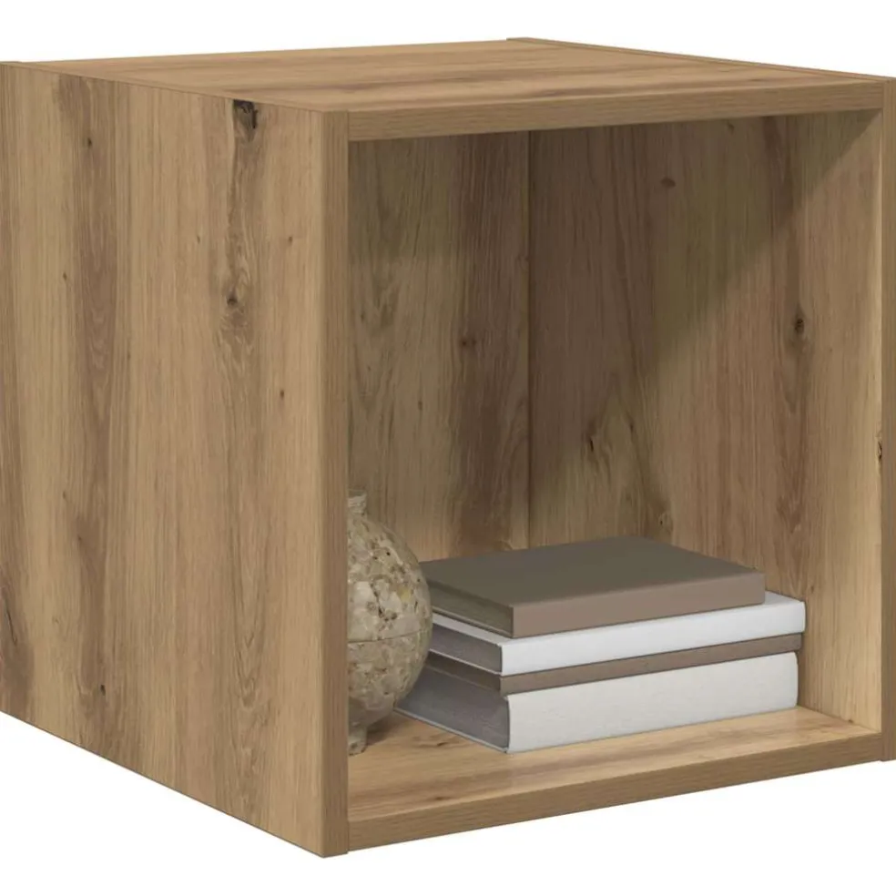 vidaXL Wandkast Muurmontage Artisan Eiken 37 x 37 x 37 cm Bewerkt hout