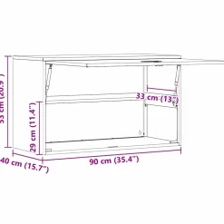 vidaXL Wandkast voor Garage Antraciet 90 x 40 x 53 cm
