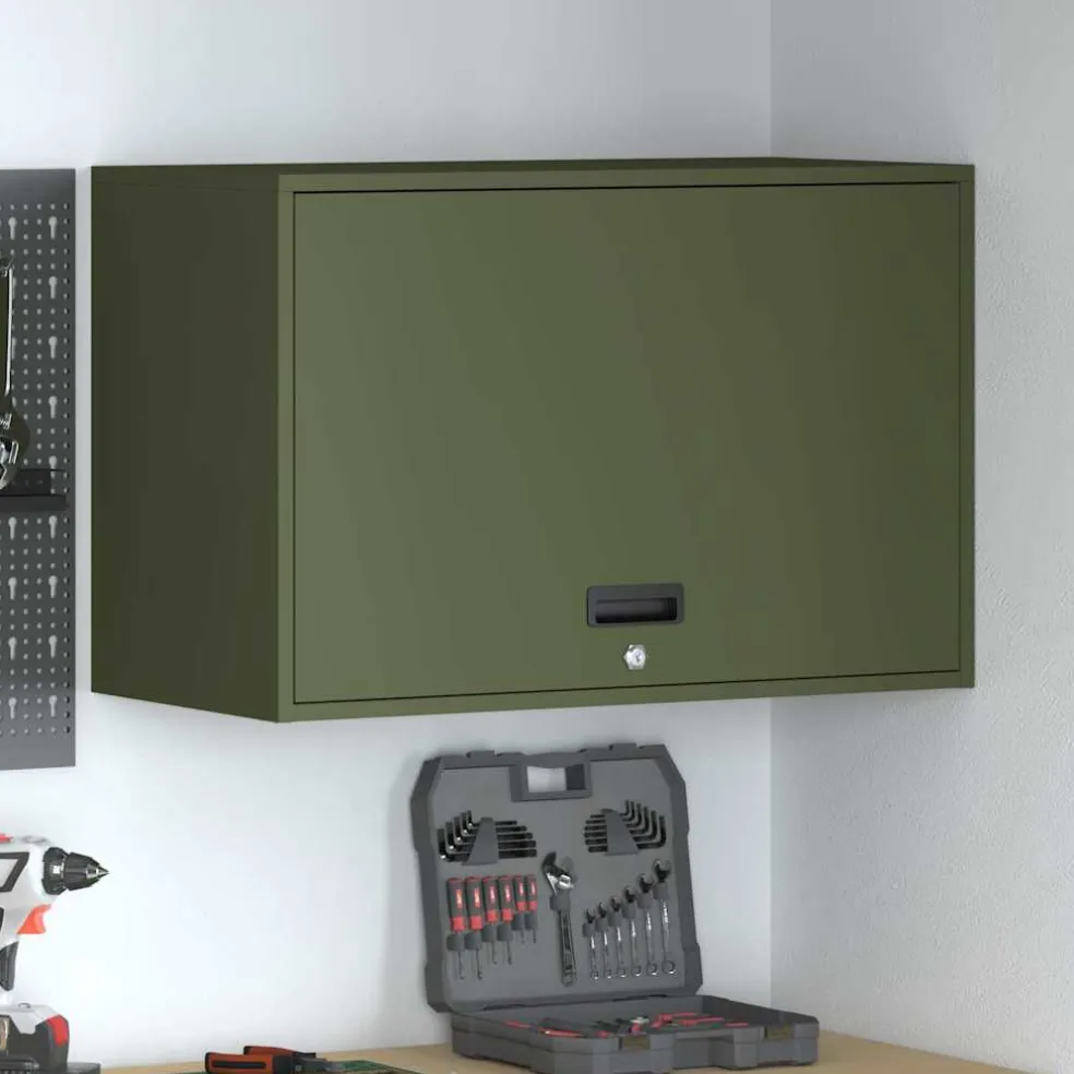 vidaXL Wandkast voor Garage Olijfgroen 80 x 40 x 53 cm