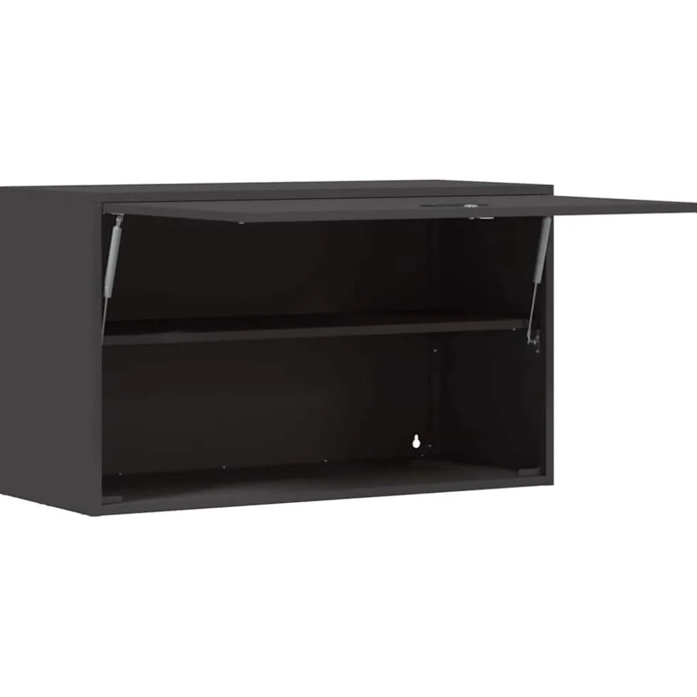 vidaXL Wandkast voor Garage Zwart 90 x 40 x 53 cm Poedercoating staal