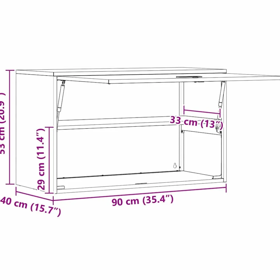 vidaXL Wandkast voor Garage Zwart 90 x 40 x 53 cm Poedercoating staal