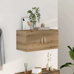 vidaXL Wandkast 80x39x40 cm bewerkt hout artisanaal eikenkleurig