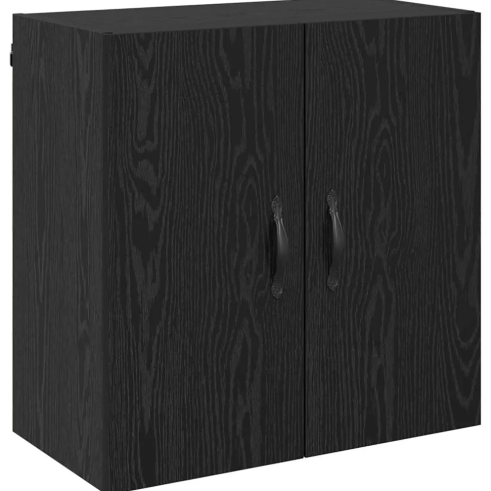 vidaXL Wandkast 60 x 31 x 60 cm Bewerkt hout Zwart Eiken