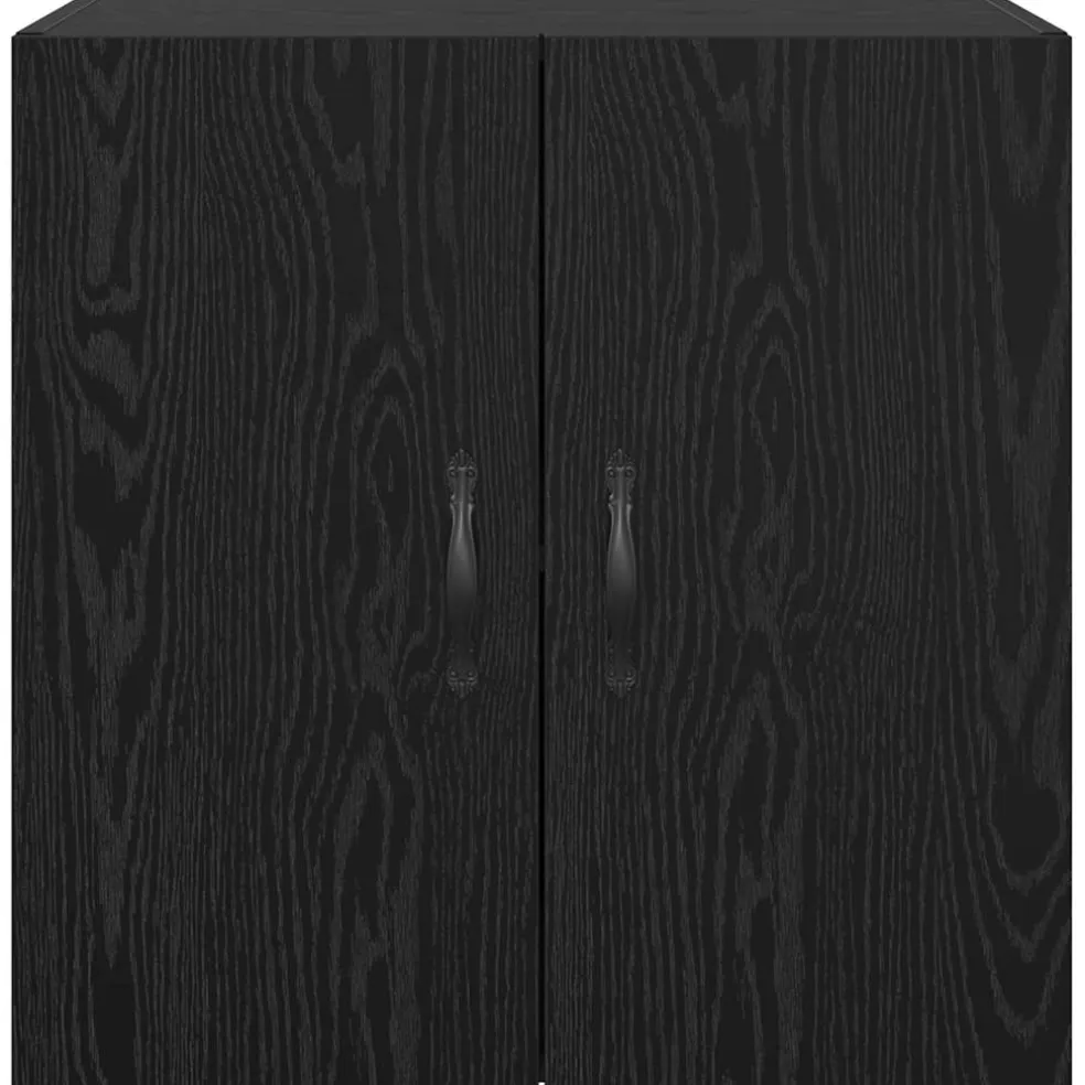 vidaXL Wandkast 60 x 31 x 60 cm Bewerkt hout Zwart Eiken