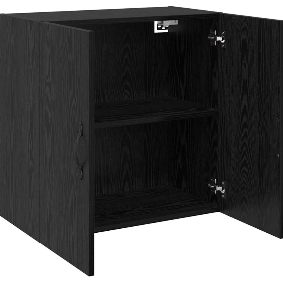 vidaXL Wandkast 60 x 31 x 60 cm Bewerkt hout Zwart Eiken