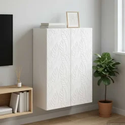 vidaXL Wandkast 66 x 34,5 x 90 cm Bewerkt hout Hoogglans Wit