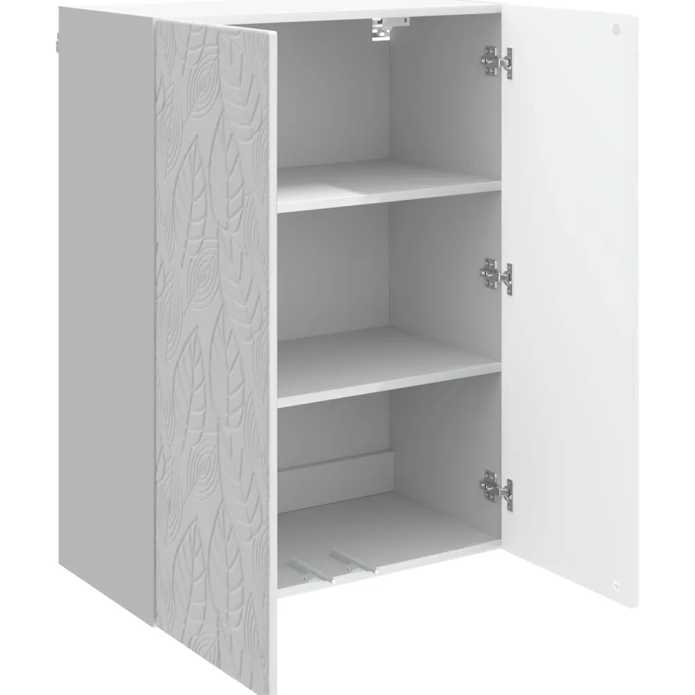 vidaXL Wandkast 66 x 34,5 x 90 cm Bewerkt hout Hoogglans Wit