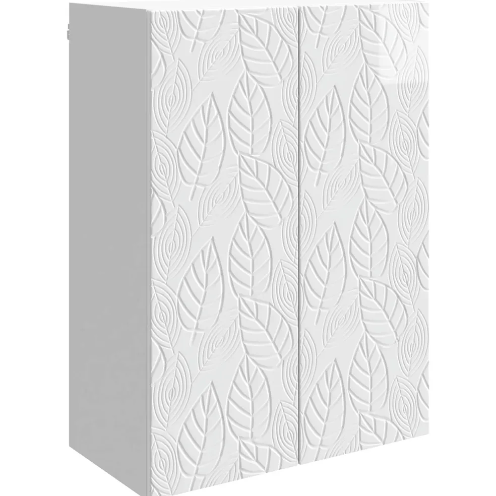 vidaXL Wandkast 66 x 34,5 x 90 cm Bewerkt hout Hoogglans Wit