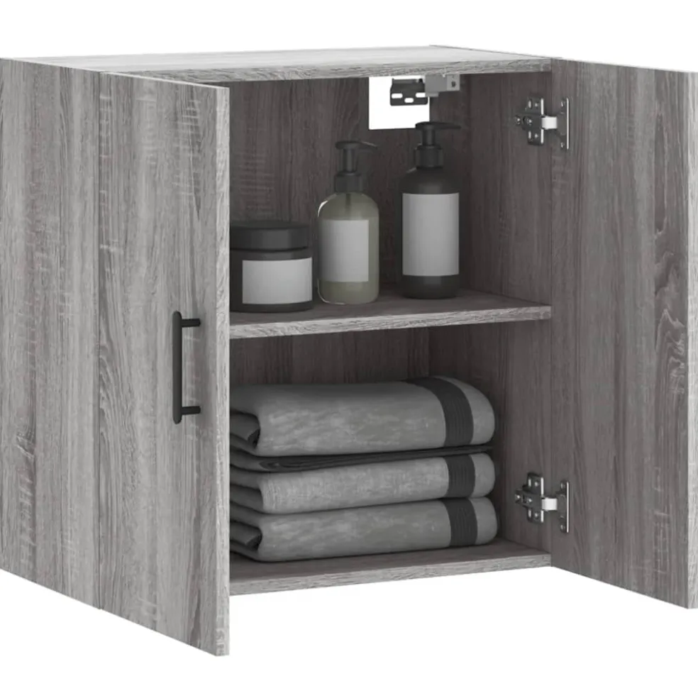 vidaXL Wandkast 60x31x60 cm bewerkt hout grijs sonoma eikenkleurig