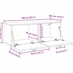 vidaXL Wandkast 100 x 36,5 x 35 cm Bewerkt hout Artisan Eiken