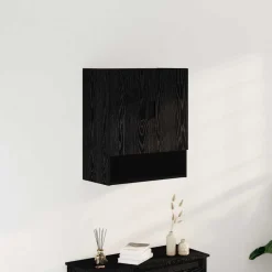 vidaXL Wandkast 60 x 31 x 70 cm Bewerkt hout Zwart Eiken